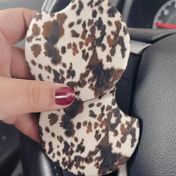 Cow Print Car Coasters